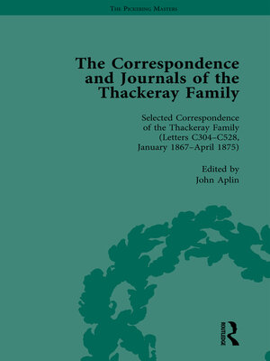 cover image of The Correspondence and Journals of the Thackeray Family Vol 3